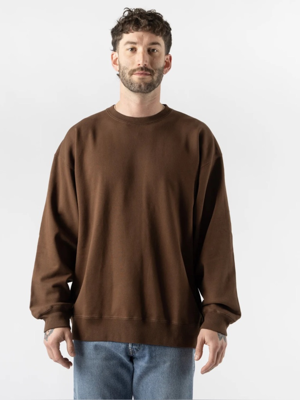 NWOT - Pilgrim Surf + Supply - Jaar Reinforced Crew in Dark Brown